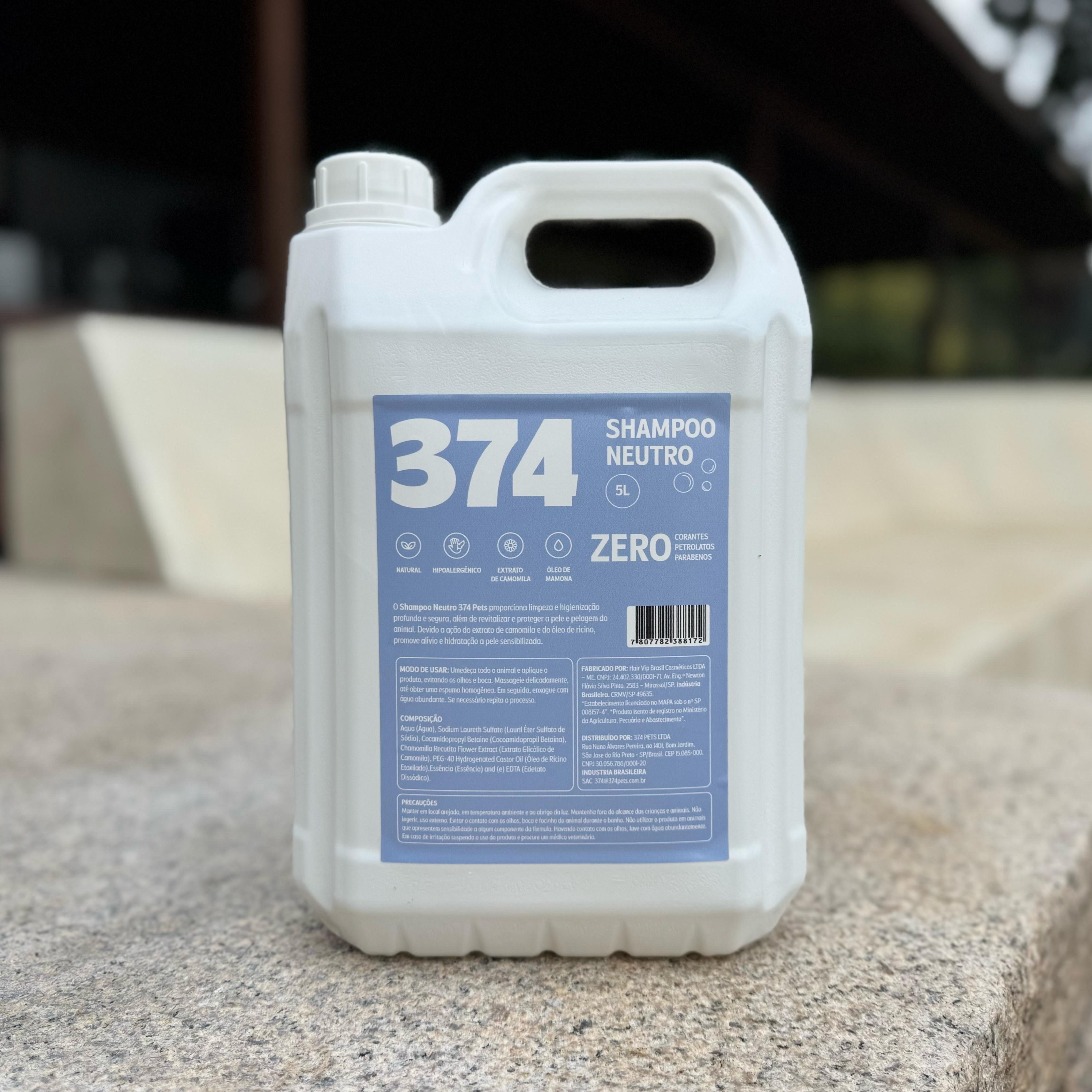 KIT 3 SHAMPOOS HIPOALERGÊNICOS 374 (5L cada)